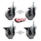 Service Caster 4 Inch Semi Steel 12 MM Threaded Stem Caster Set 2 Brakes SCC SCC-TS20S414-SSS-M1215-2-PLB-2 - alternate 2